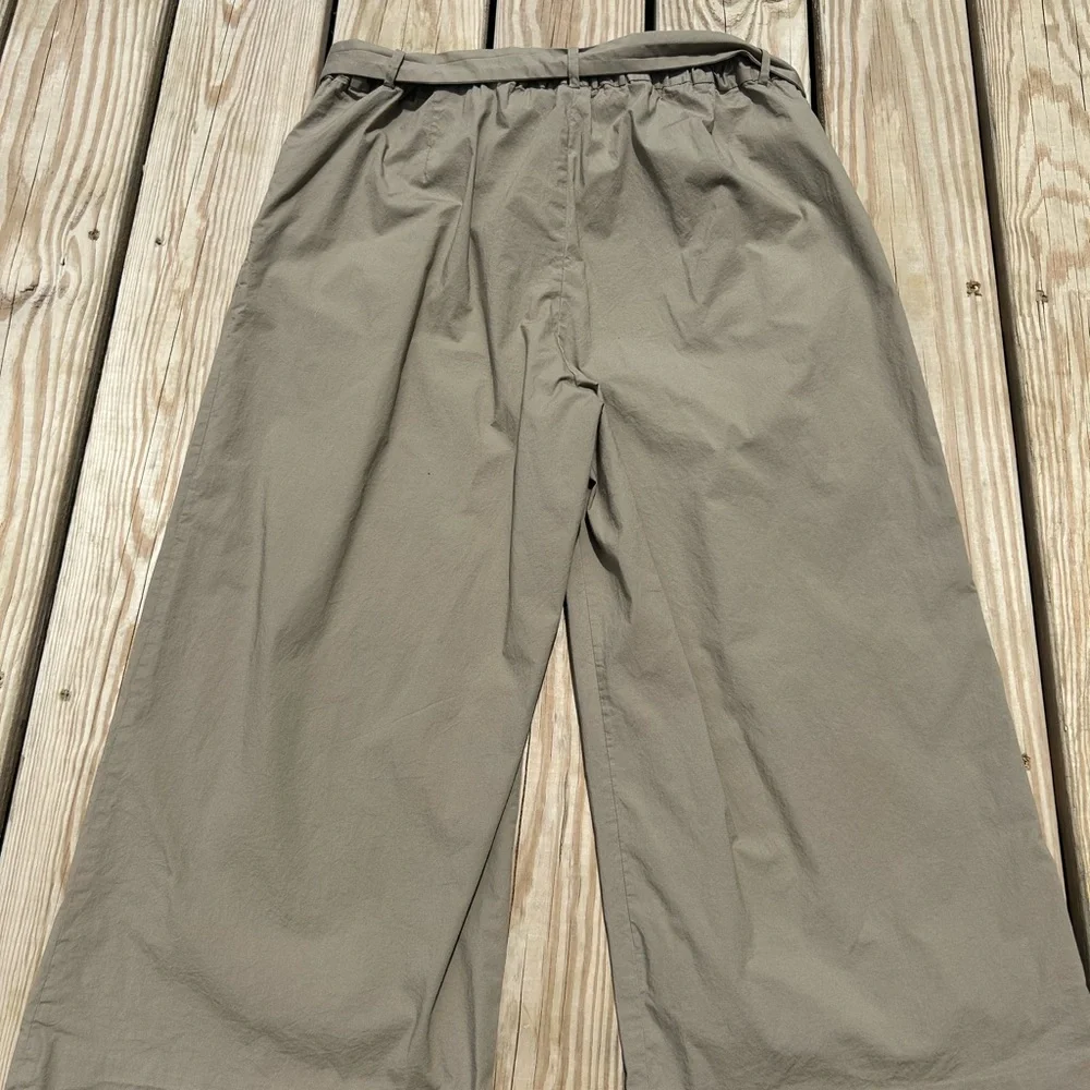 J.Crew  Women's Cotton‎ Blend Pull-On Ankle Pants 14 Tan Wide Leg - Picture 10 of 14